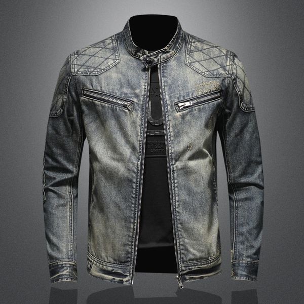 

mens jean jacket slim fit cotton denim jackets man clothe motor overcoat outwear plus size m-4xl 2021 spring autumn, Black;brown