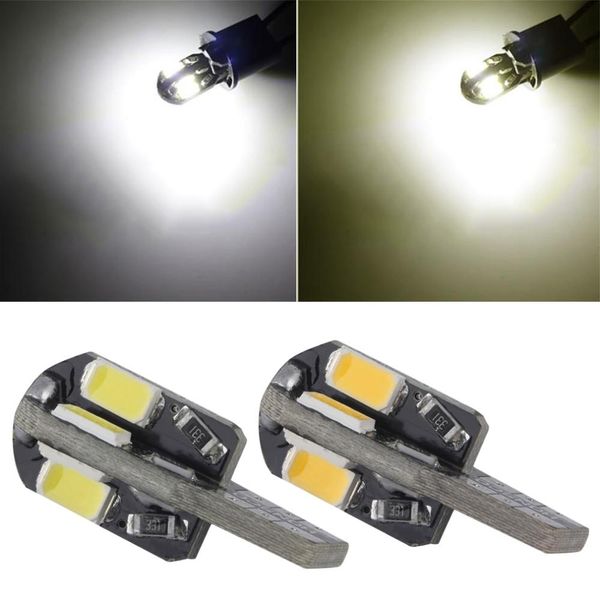 

2021 t10 2w 8 smd 8smd led 5730 5630 cool white/warm white light wedge base w5w 168 dome 12v bulb free