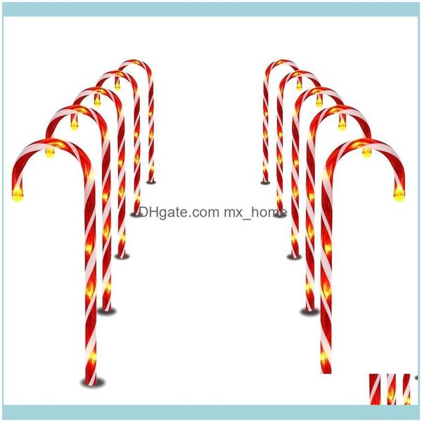 Decorações Festivo Festa Suprimentos Home Gardenhristmas Candy Cane Pathway String Christmas / Ano Feriado Jardim Outdoor Jardim Brilho no escuro