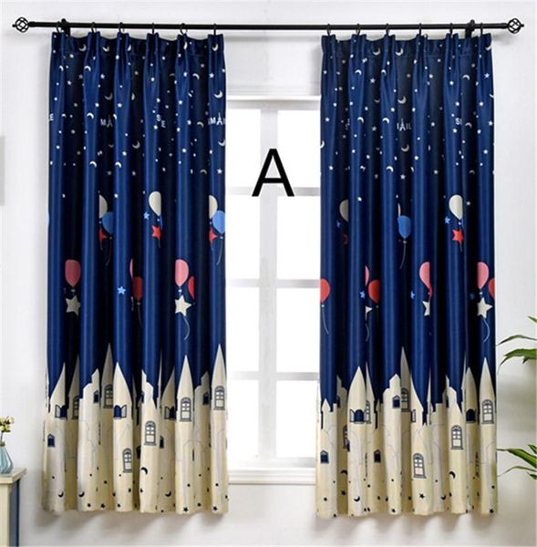 

curtain & drapes castle blue short blackout curtains for kids bedroom funny grommet polyester kitchen living room window pa