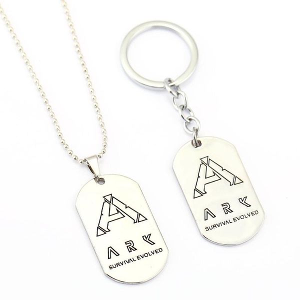 

keychains survival evolved keychain ark dog tag key ring holder gift chaveiro car chain pendant anime jewelry souvenir ys11884, Silver