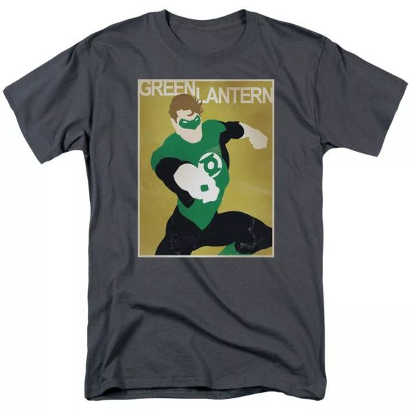 

green lantern - simple green lantern poster t-shirt dc comics sizes s-3x new, White;black