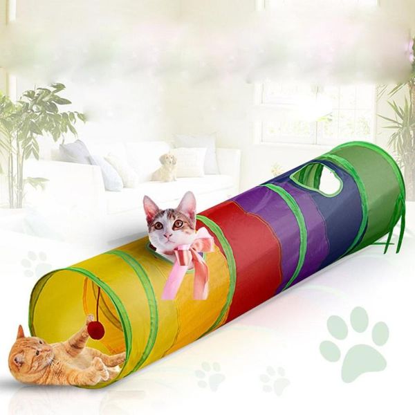

cat toys tunnel dragon channel 1.2m long hole pet rainbow stitching toy supplies