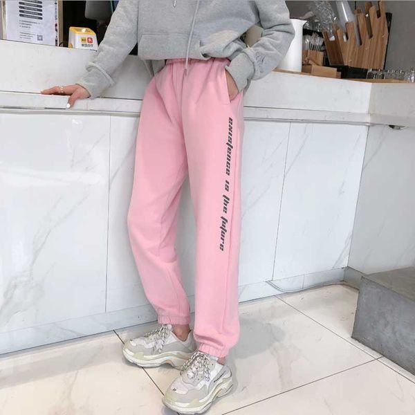 

winter women's thick cotton fleeced sweatpant elastic waist heavyweight soft casual trousers with pockets pants & capris, Black;white