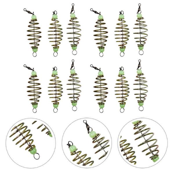 

fishing hooks 24pcs luminous metal bait holders cages accessories