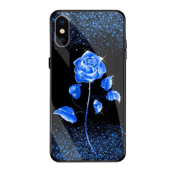 

cases shimmering flash powder blue rose flower women phone case cover for huawei p10 p20 p30 p40 p50 pro mate 20 30 40 nova 3 4 5 6 7 8 temp
