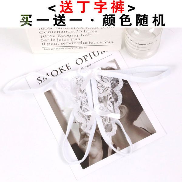 

thong funny underwear women's transparent open lace real temptation, Black;white