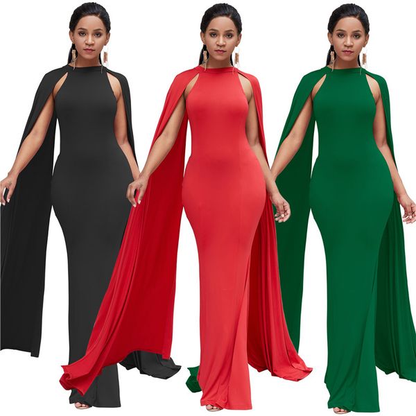 

dresses women mermaid evening batwing sleeve floor length slim formal party p655 gpdb, White;black