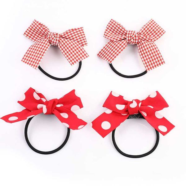 

pcs/set children cute dot striped lattice heart bow rubber hair bands lovely headband band for baby girl accessories, Slivery;white