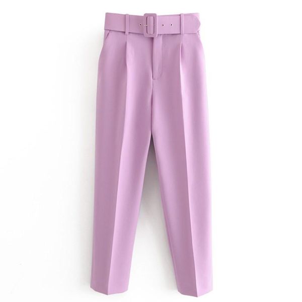 

women's pants & capris catonatoz 2489 woman's suit ladies high waist trousers sashes pockets fashion office cropped pantalones de, Black;white