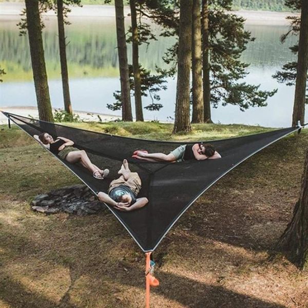 

shade aerial hammock portable multi-person 3 point triangle air sky tent for camping travel beach