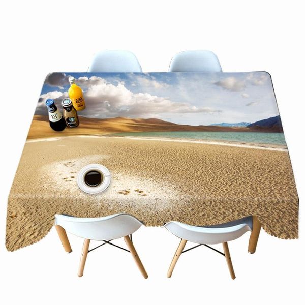 

table cloth desert gobi print tablecloth world wonder landscape pattern rectangular thicken waterproof dinner round cover
