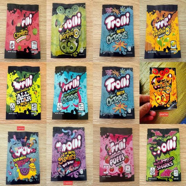 

smellproof storage edibles packaging mylar bag for green 28.3g gummi candy 600 watermelon orangpink pink stberry puffs jlldbh