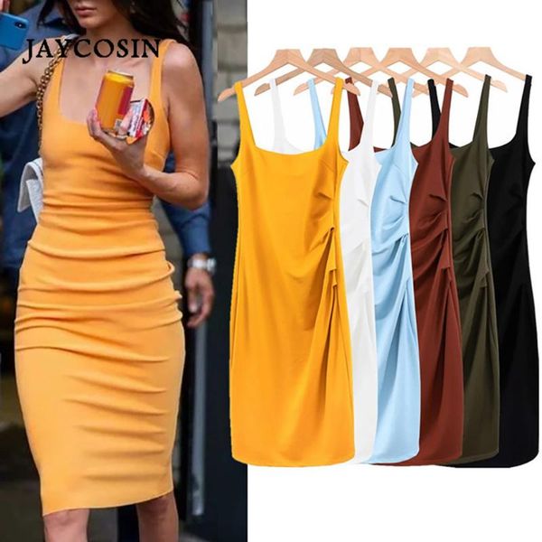 

jaycosin robes for women summer dress ladies solid color low-cut party vestidos pleated design sheath woman casual dresses, Black;gray