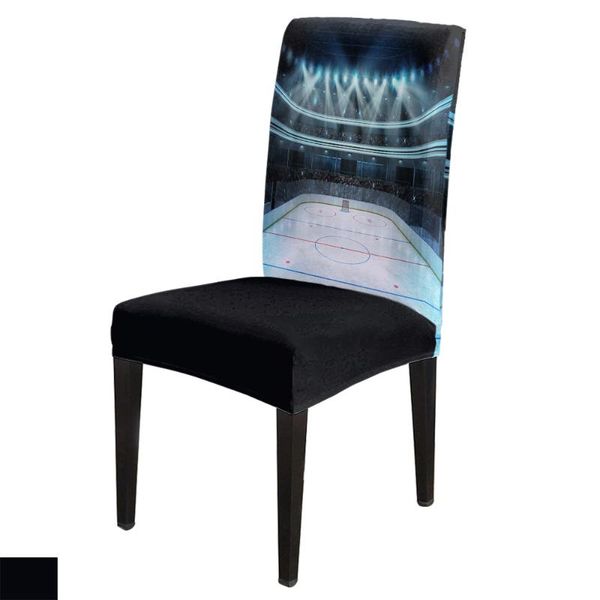 

chair covers 6/8piece ice hockey field print cover dining elastic spandex stretch anti-dirty removable