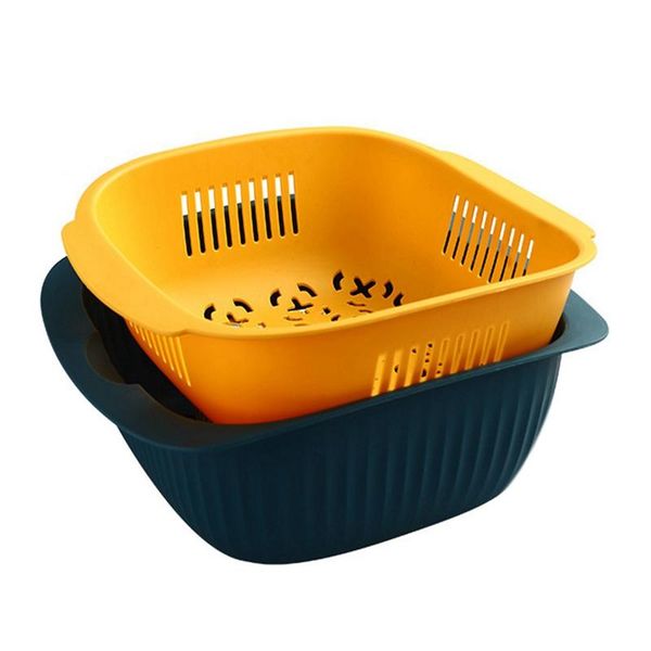 

storage baskets kitchen sink double drain basket wash fruit colanders drainer basin vegetable sieve food washing strainers