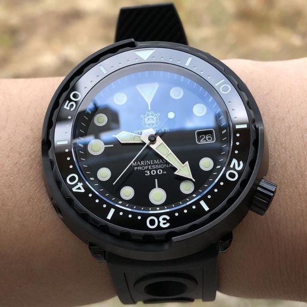 

dive men watch full 316l steel mechanical 1975 nh35 movement sapphire 300m waterproof automatic wristwatches, Slivery;brown