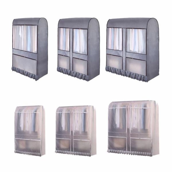 

clothing & wardrobe storage widen the floor drying rack dust cover coat plastic transparent clothes and finishing oxford cloth