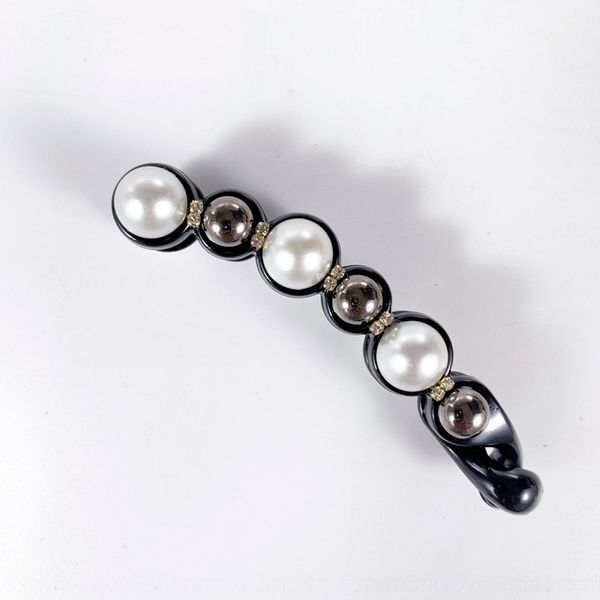 

4j6w korean pearl banana barrettes horsetail twist clips hairpin vertical banana vertical clip headdress small fragrance hairpin, Golden;silver