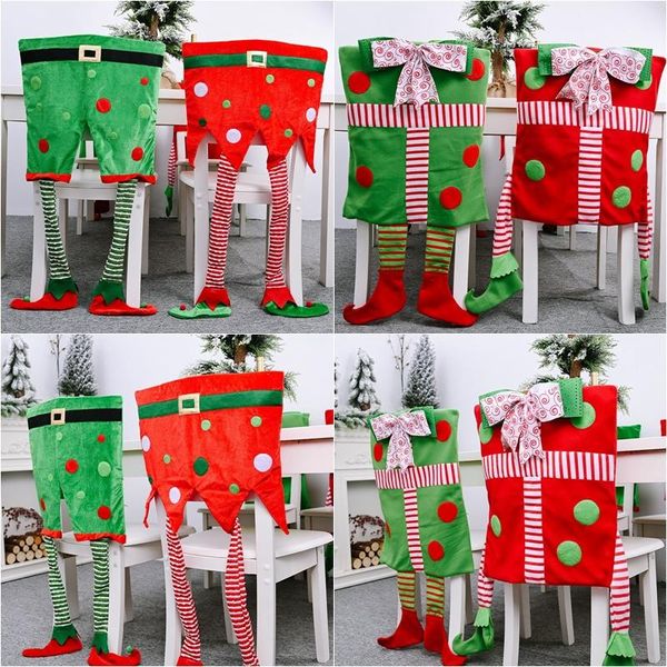 

chair covers christmas cover dinner table back elastic stretch holiday party decor kitchen decoration