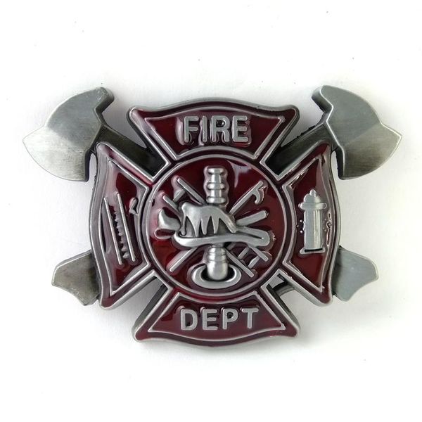 

mens belt buckle fire dept firefighters big metal fivela cowboy interchangeable fashion accessories belts, Black;brown