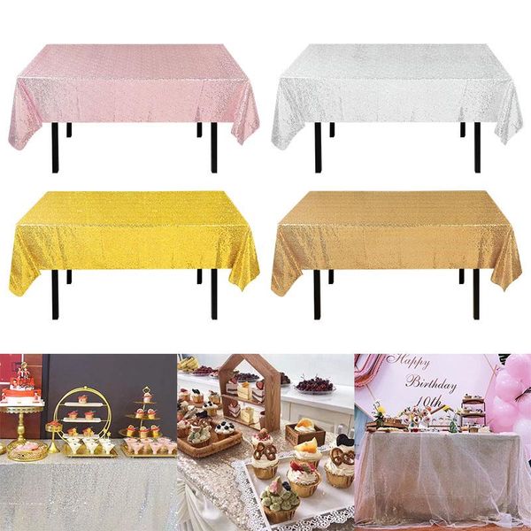 

table cloth glitter sequin tablecloth rectangular 180*130cm rose gold silver cover for wedding birthday party baby shower