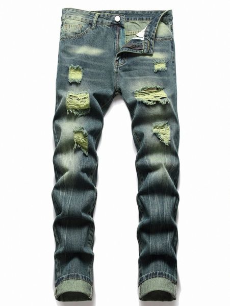 

men washed ripped jeans b1et#, Blue