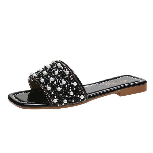 

women summer holiday slippers sandals female lady slides outdoor shoes cute, Black