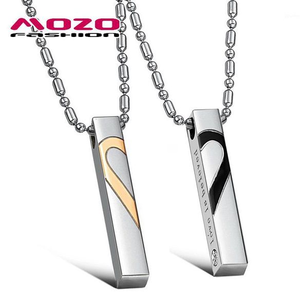 

pendant necklaces wholesale 2021 fashion jewelry exquisite split heart-type lovers chain women/men stainless steel necklace mgx6971, Silver