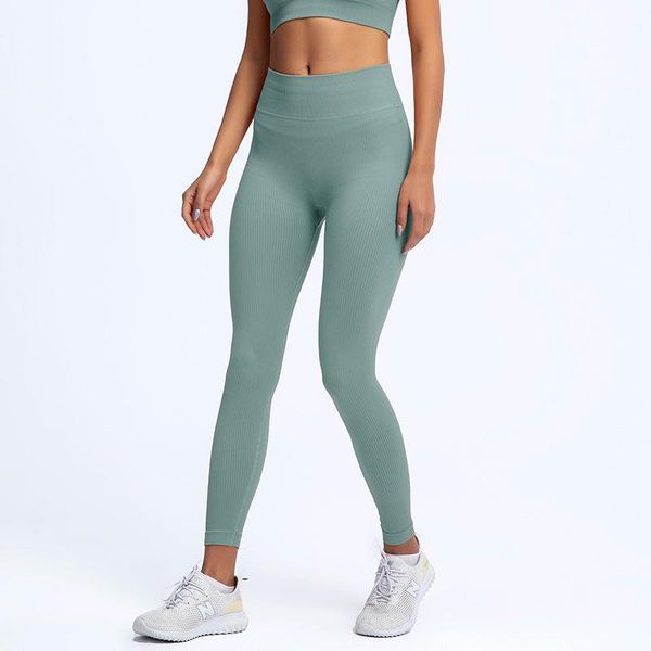 

women's leggings high waist stretch seamless striped running sweatpants outdoor fitness clothing trousers, Black