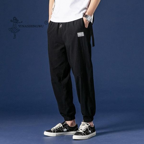 

japanese kimono men sports pants loose harajuku trousers japan traditional asian clothing yukata style embroidered harem costume ethnic, Red