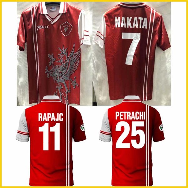 

1998 1999 perugia retro soccer jersey 98 99 associazione calcistica calcio nakata rapajc petrachi vintage classic football shirt, Black;yellow