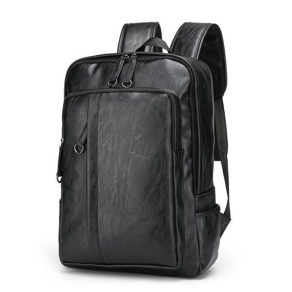 

backpack lapbackpacks genuine leather men 15.6 inch notebook bag business travel multifunction for male