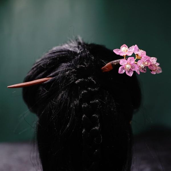

hair clips & barrettes vintage feminine headdress ebony wooden sticks retro handmade flowers hairpins bun maker clip jewelry for women, Golden;silver