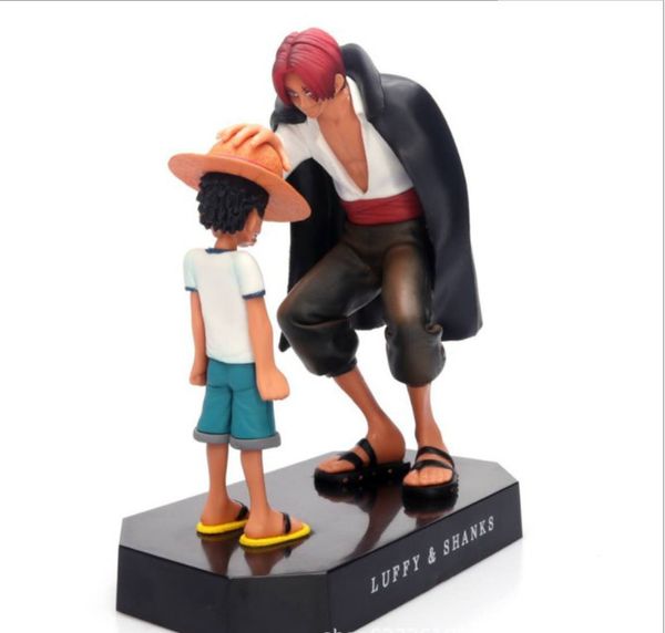 

pirate sailing king blind box red hair shanks touching his head childhood straw hat luffy classic scene decoration