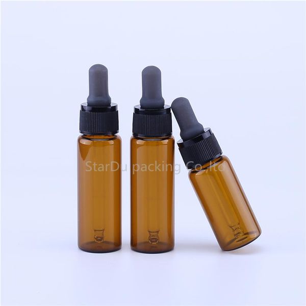 

storage bottles & jars 200pcs 15ml 20ml amber glass pipette bottle essential oil portable silicone head container dropper drop travel