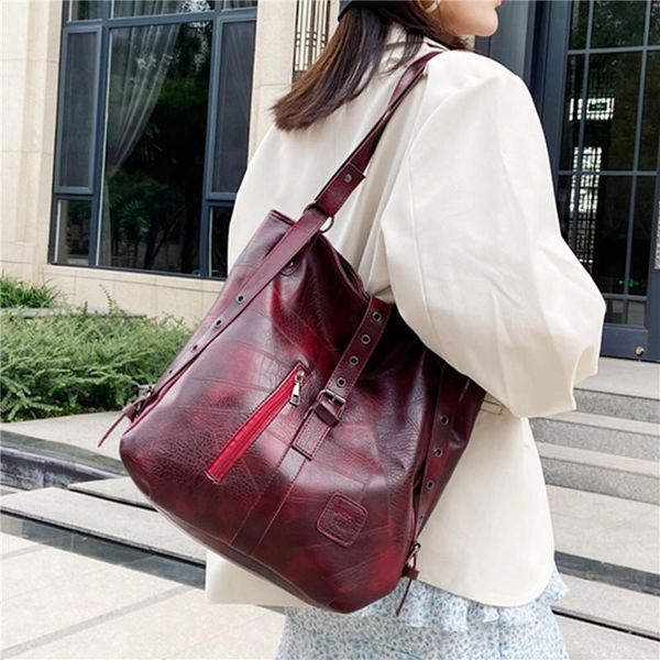 

evening bags vintage women bucket bag luxury pu leather handbags designer female shoulder fashion brand