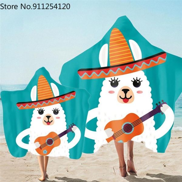 

towel cute printed microfiber beach poncho with hooded quick-drying wearable blanket for kid bath towels