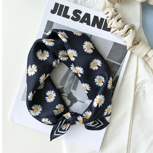 

scarves 2021 100% natural real silk scarf fashion women summer beach small neck shawl bandana hijab pashmina poncho 53*53cm, Blue;gray