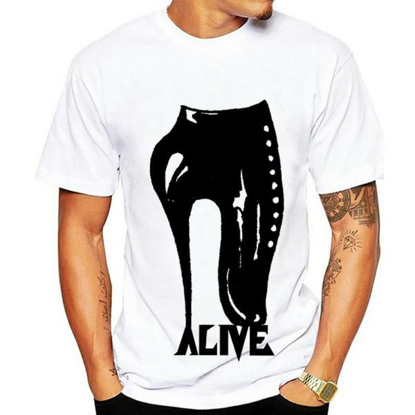 

men's t-shirts ballet stiletto t shirt gothic apparel goth graphic tee vintage girl style adult, White;black