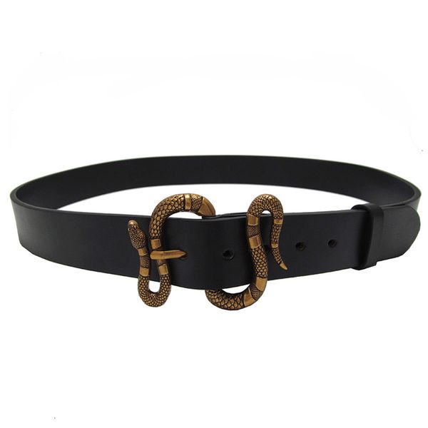 

western snake design gesp black brown white empty fashion jeans cau broek men belt
