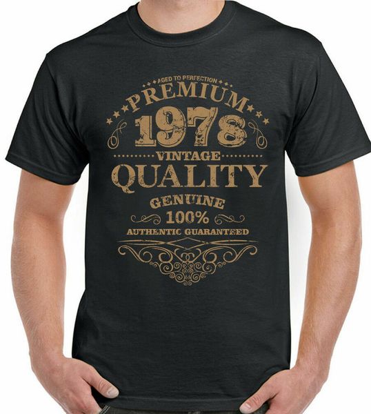 

43rd birthday t-shirt 1978 funny men 43 years aged to perfection gift, White;black