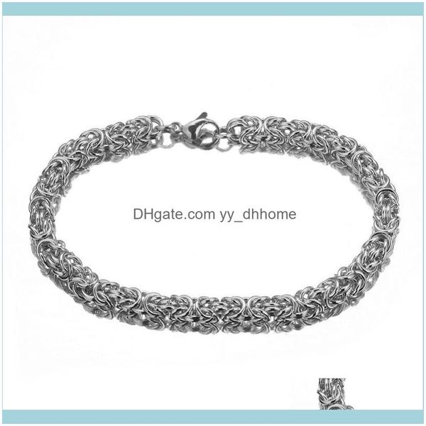 

link, bracelets jewelrylink, chain 7-11" arrive 316l stainless steel byzantine sier color biker jewelry fashion mens womens bracelet ch, Black