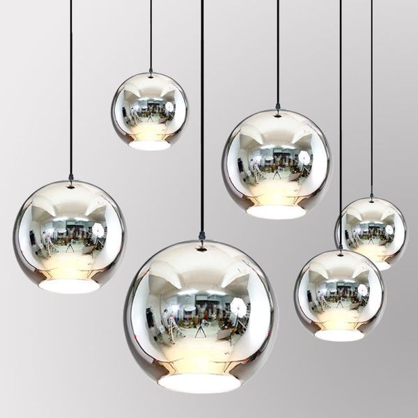

pendant lamps modern electroplating glass ball chandelier cafe restaurant decoration nordic home lighting