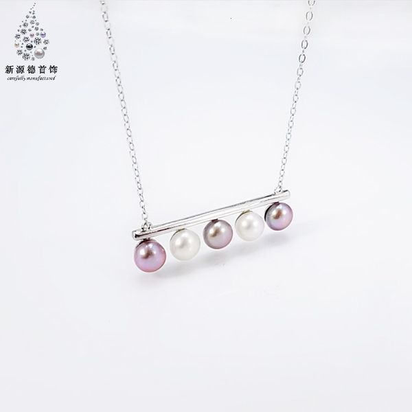 

necklace xd236 mixed color fresh water pearl women's fashion inss925 silver clavicle chain design