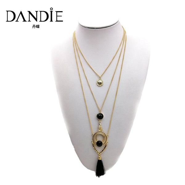 

pendant necklaces dandie three layer tassel necklace, thin chain trendy jewelry for women, Silver