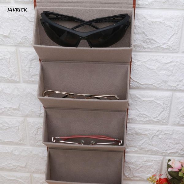 

jewelry pouches, bags 4 slots foldable pu leather sunglasses eyeglasses eyewear travel organizer case, Pink;blue