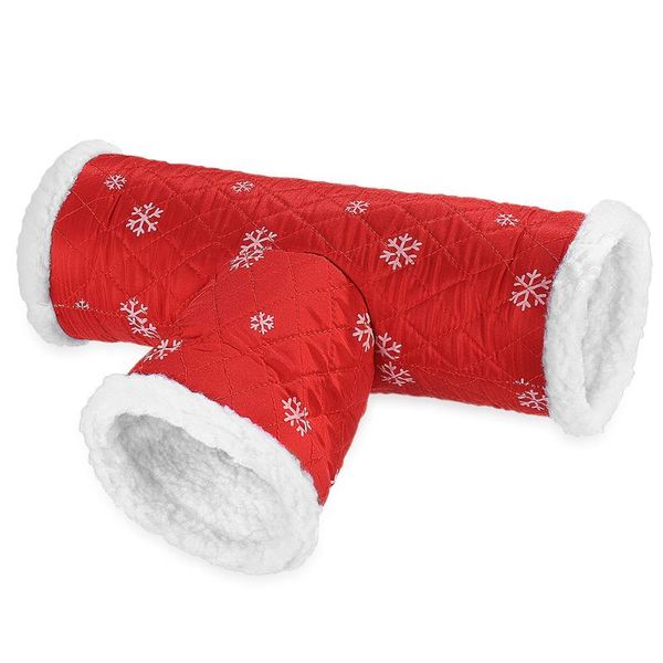 

balacoo small pet animal tunnel winter warm fleece tube hideout bed playing channel for hamster/gerbil rat/guinea (red) bird cages