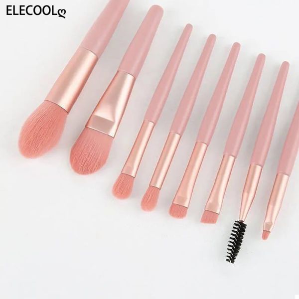 

makeup brushes elecool 8pcs portable set face eye lip eyeshadow eyebrow comb eyelash spoolies foundation powder brush cosmetic