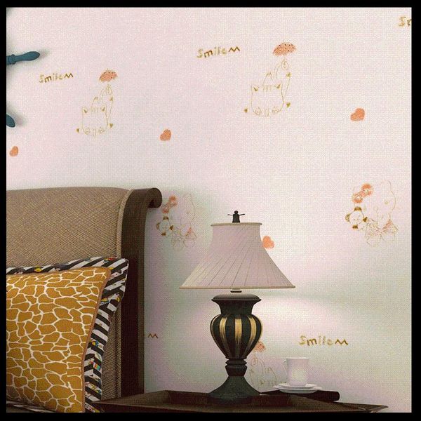 

wallpapers children's room bedroom kitty seamless embroidery whole house wall cloth cartoon cat boy's covering fabric